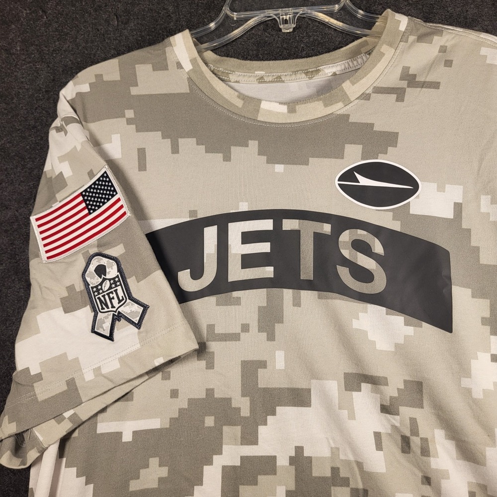 New York Jets Nike NFL Salute To Service Camo T-Shirt American Flag Men's XL